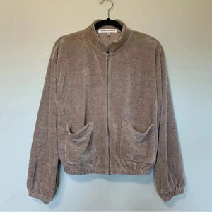 cupcakes & cashmere full zip bomber  jacket